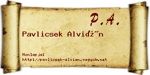 Pavlicsek Alvián névjegykártya